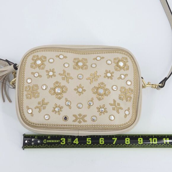 Patricia Nash Josie Small Crossbody Leather Bag Purse Greek Mirror Embroidery - Picture 10 of 10